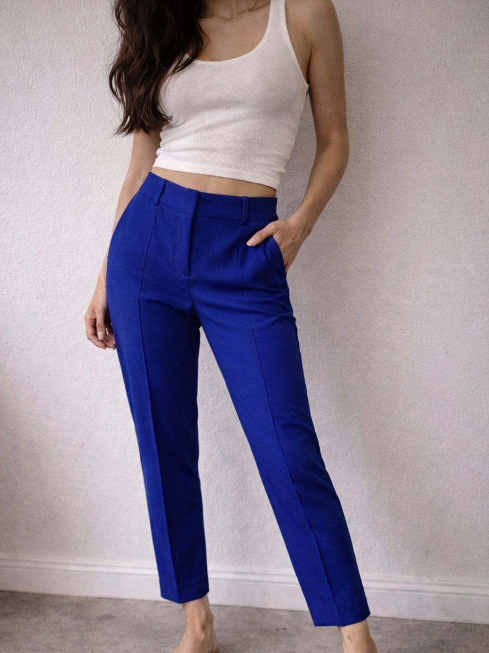 LOFT Cobalt Blue Ankle Dress Pants Tailored Office Minimalist Preppy Size 6